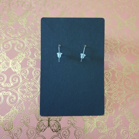 Antique Style Oval Drop Earrings Enamel Peach Center Vintage Costume Fashion - Picture 3 of 3